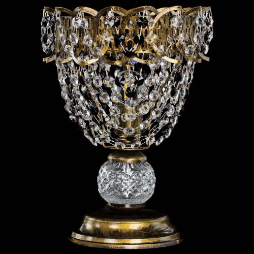 Настольная лампа Астра ажур №1 под бронзу Черная в Самаре Гусь Хрустальный