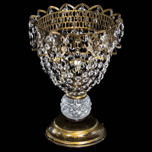 Настольная лампа Астра ажур №1 под бронзу Черная в Самаре Гусь Хрустальный