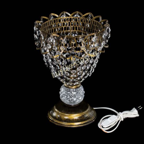 Настольная лампа Астра ажур №1 под бронзу Черная в Самаре Гусь Хрустальный