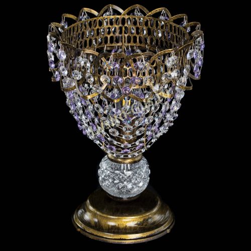 Настольная лампа Астра ажур №1 под бронзу Фиолетовая в Самаре Гусь Хрустальный