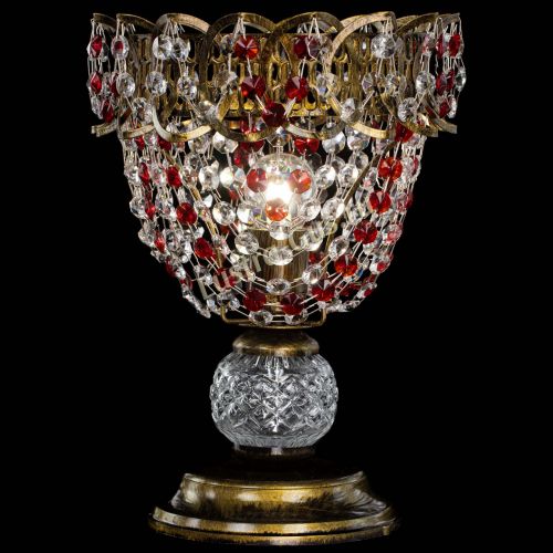 Настольная лампа Астра ажур №1 под бронзу Красная в Самаре Гусь Хрустальный