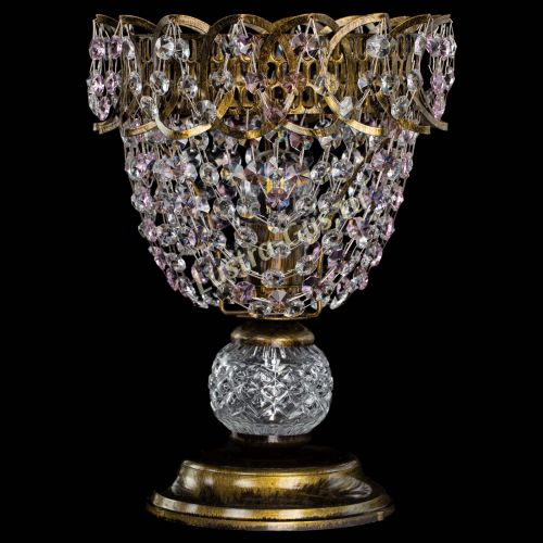 Настольная лампа Астра ажур №1 под бронзу Розовая в Самаре Гусь Хрустальный