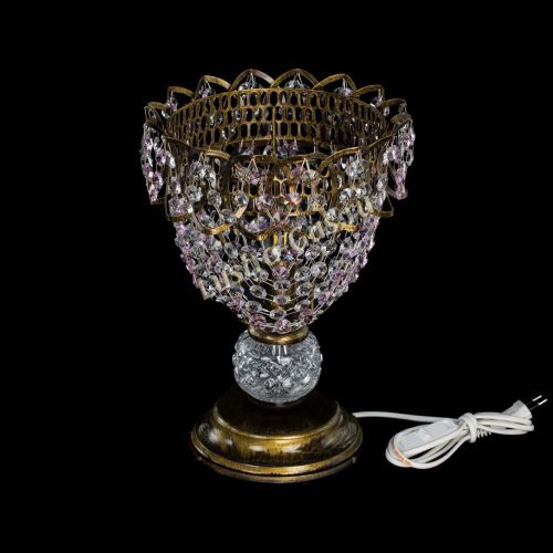 Настольная лампа Астра ажур №1 под бронзу Розовая в Самаре Гусь Хрустальный