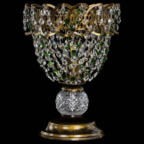 Настольная лампа Астра ажур №1 под бронзу Зеленая в Самаре Гусь Хрустальный