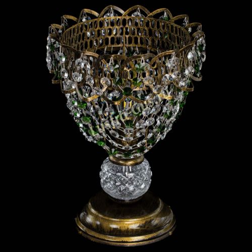 Настольная лампа Астра ажур №1 под бронзу Зеленая в Самаре Гусь Хрустальный