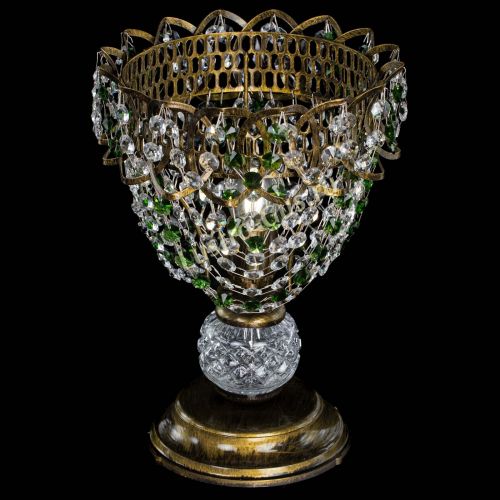 Настольная лампа Астра ажур №1 под бронзу Зеленая в Самаре Гусь Хрустальный