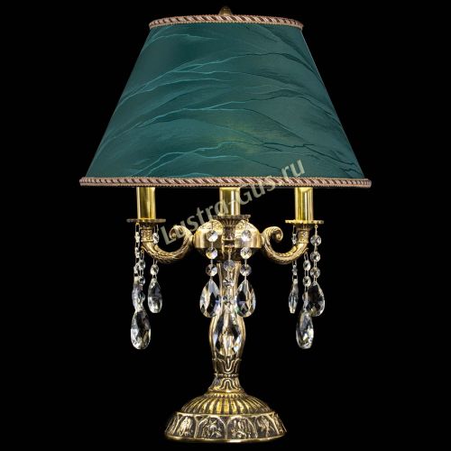 Бронзовая настольная лампа Аврора №3 Баден с абажуром в Самаре Гусь Хрустальный