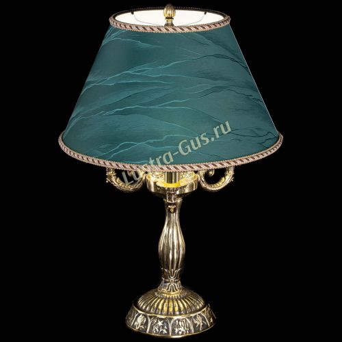 Бронзовая настольная лампа Аврора №3 с абажуром в Самаре Гусь Хрустальный
