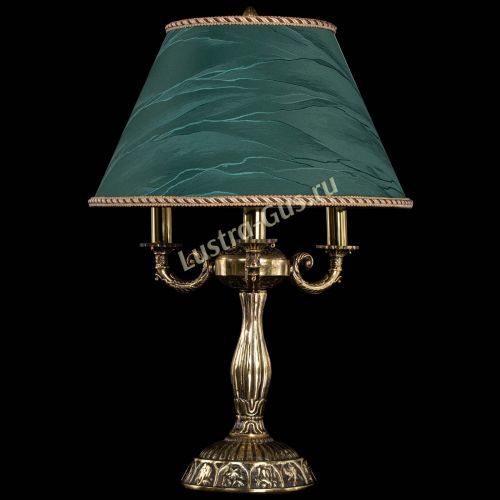 Бронзовая настольная лампа Аврора №3 с абажуром в Самаре Гусь Хрустальный