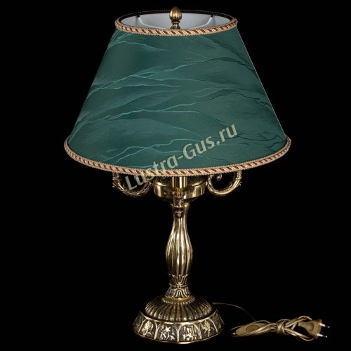 Бронзовая настольная лампа Аврора №3 с абажуром в Самаре Гусь Хрустальный