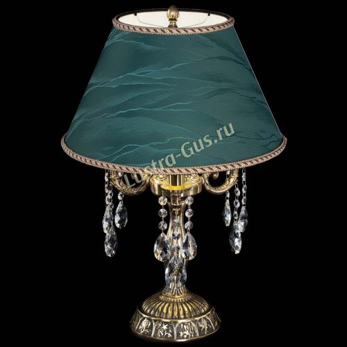 Бронзовая настольная лампа Аврора №3 Журавлик с абажуром в Самаре Гусь Хрустальный