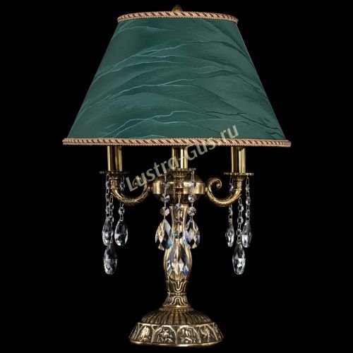Бронзовая настольная лампа Аврора №3 Журавлик с абажуром в Самаре Гусь Хрустальный