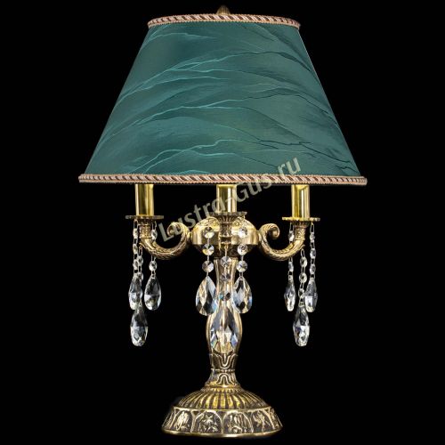 Бронзовая настольная лампа Аврора №3 Журавлик с абажуром в Самаре Гусь Хрустальный