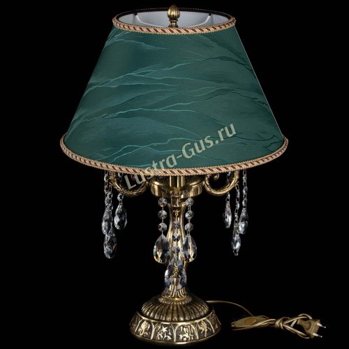 Бронзовая настольная лампа Аврора №3 Журавлик с абажуром в Самаре Гусь Хрустальный