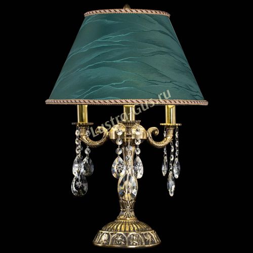 Бронзовая настольная лампа Аврора №3 Звездочка с абажуром в Самаре Гусь Хрустальный