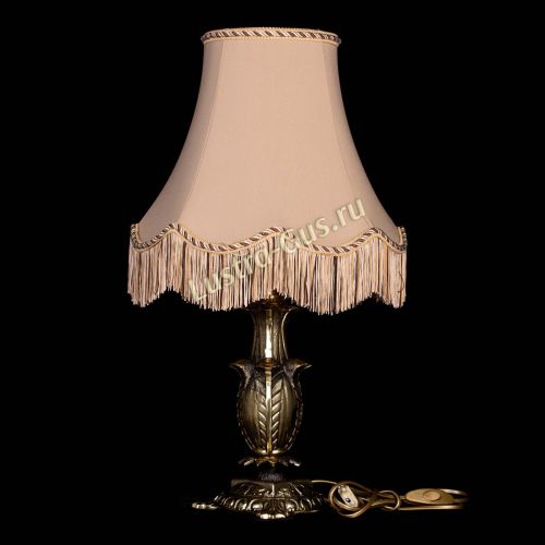 Бронзовая настольная лампа Делия №1 с абажуром в Самаре Гусь Хрустальный