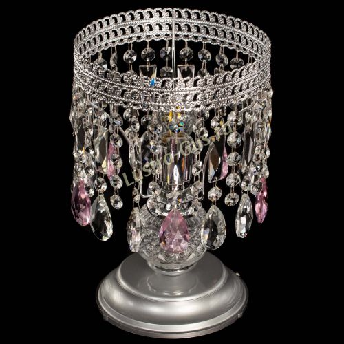 Настольная лампа Флоренция №1 розовая в Самаре Гусь Хрустальный