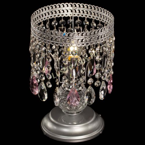 Настольная лампа Флоренция №1 розовая в Самаре Гусь Хрустальный