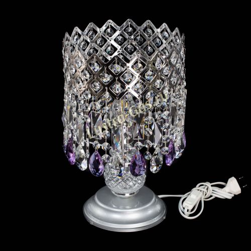 Настольная лампа Корона №1 фиолетовая в Самаре Гусь Хрустальный