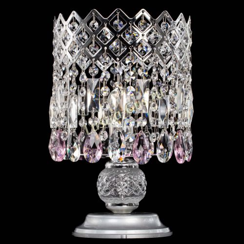 Настольная лампа Корона №1 розовая в Самаре Гусь Хрустальный