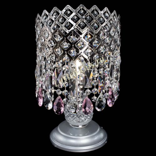 Настольная лампа Корона №1 розовая в Самаре Гусь Хрустальный