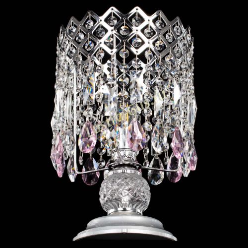 Настольная лампа Корона №1 розовая в Самаре Гусь Хрустальный