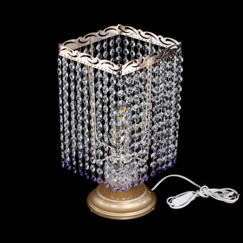 Настольная лампа Квадрат оптикон №1 фиолетовая в Самаре Гусь Хрустальный