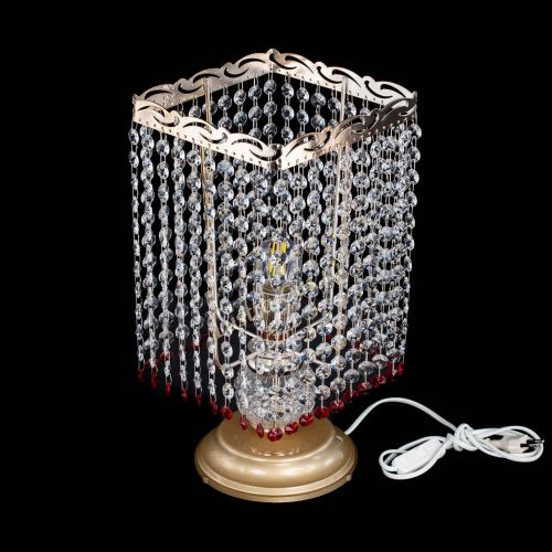 Настольная лампа Квадрат оптикон №1 красная в Самаре Гусь Хрустальный