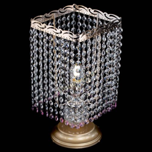 Настольная лампа Квадрат оптикон №1 розовая в Самаре Гусь Хрустальный