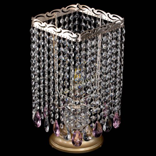 Настольная лампа Квадрат журавлик розовая в Самаре Гусь Хрустальный