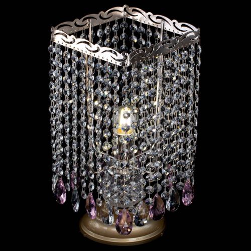 Настольная лампа Квадрат журавлик розовая в Самаре Гусь Хрустальный