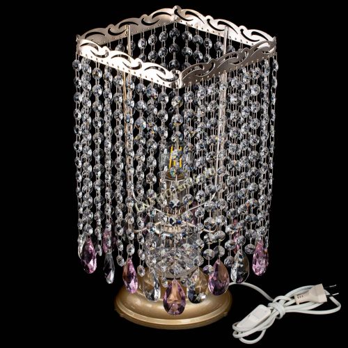 Настольная лампа Квадрат журавлик розовая в Самаре Гусь Хрустальный