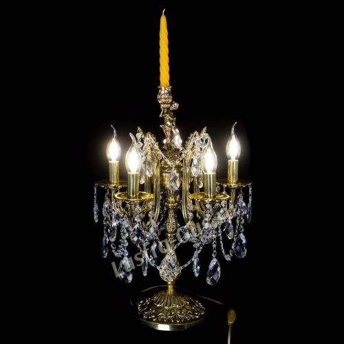 Бронзовая настольная лампа Луиза №5/2 баден в Самаре Гусь Хрустальный