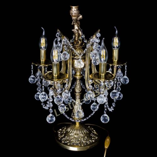 Бронзовая настольная лампа Луиза №5/2 шар в Самаре Гусь Хрустальный