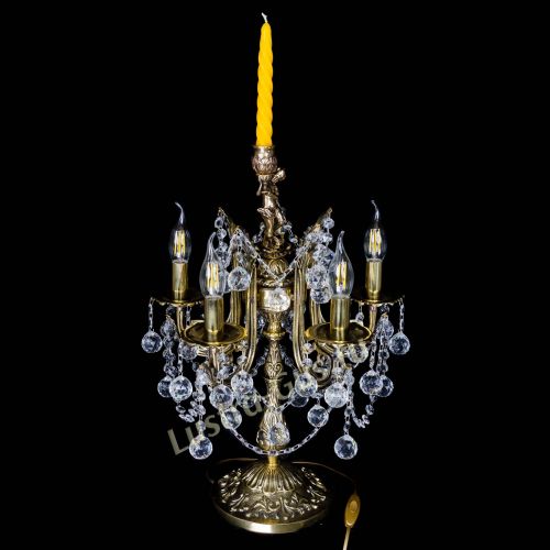 Бронзовая настольная лампа Луиза №5/2 шар в Самаре Гусь Хрустальный