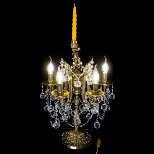 Бронзовая настольная лампа Луиза №5/2 шар в Самаре Гусь Хрустальный