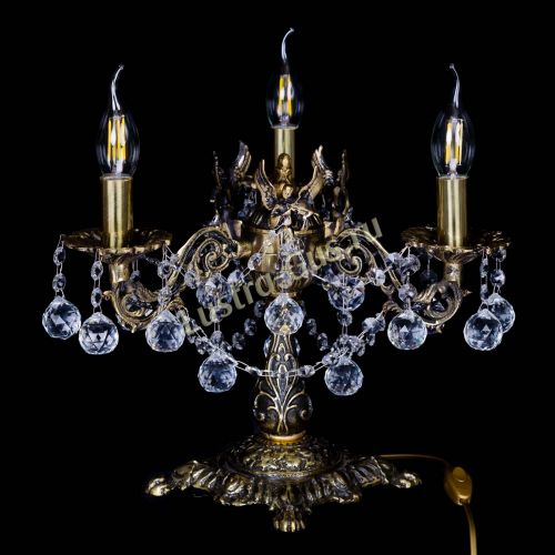 Бронзовая настольная лампа Муза №3 шар в Самаре Гусь Хрустальный