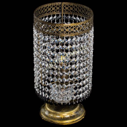 Настольная лампа Венеция оптикон №1 бронза черная в Самаре Гусь Хрустальный