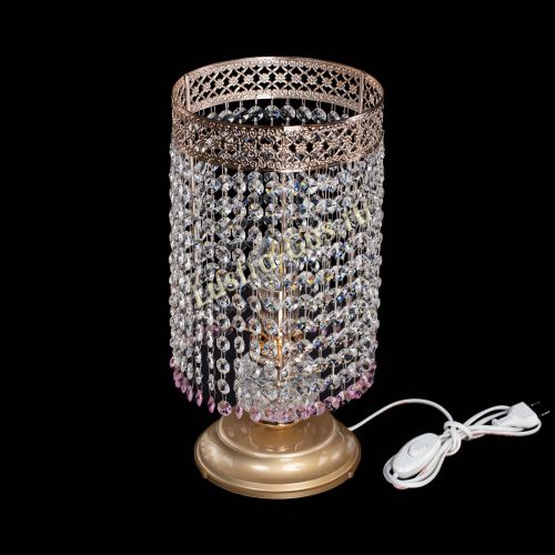 Настольная лампа Венеция оптикон №1 розовая в Самаре Гусь Хрустальный