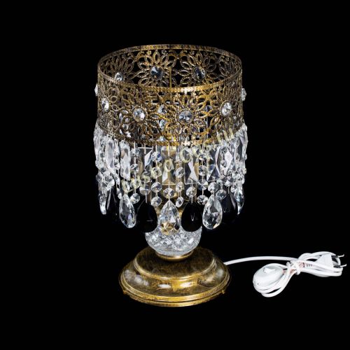 Настольная лампа Восток с пластинками под бронзу Черная в Самаре Гусь Хрустальный