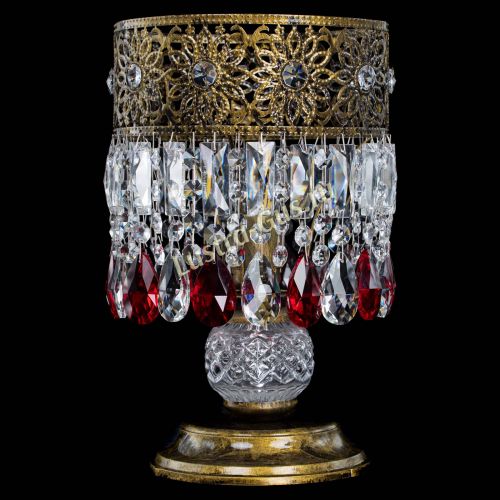 Настольная лампа Восток с пластинками под бронзу Красная в Самаре Гусь Хрустальный