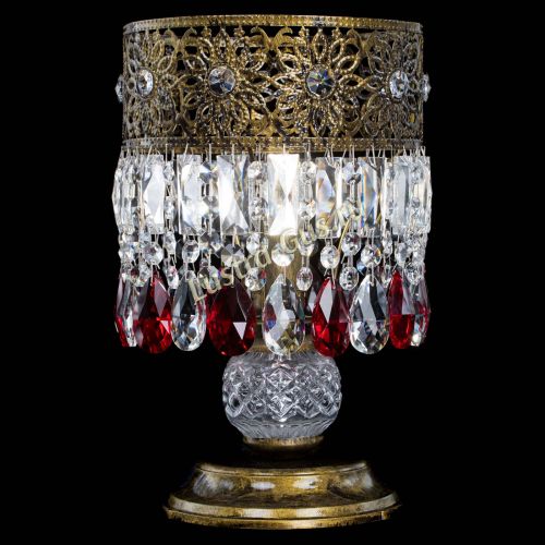 Настольная лампа Восток с пластинками под бронзу Красная в Самаре Гусь Хрустальный