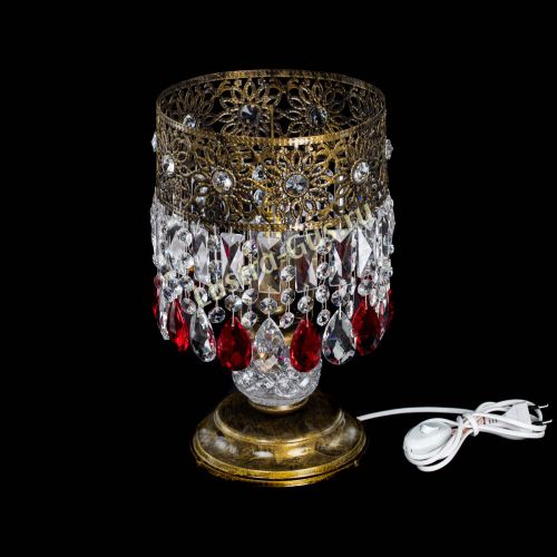 Настольная лампа Восток с пластинками под бронзу Красная в Самаре Гусь Хрустальный
