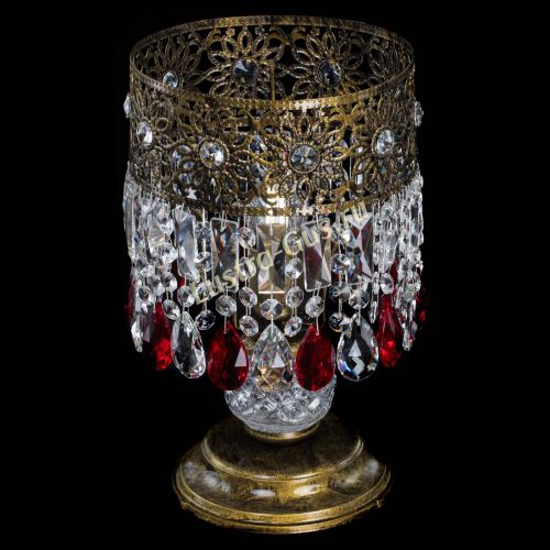 Настольная лампа Восток с пластинками под бронзу Красная в Самаре Гусь Хрустальный