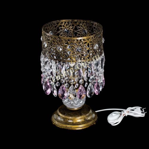 Настольная лампа Восток с пластинками под бронзу Розовая в Самаре Гусь Хрустальный