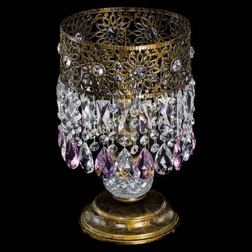 Настольная лампа Восток с пластинками под бронзу Розовая в Самаре Гусь Хрустальный