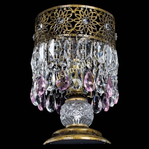 Настольная лампа Восток с пластинками под бронзу Розовая в Самаре Гусь Хрустальный