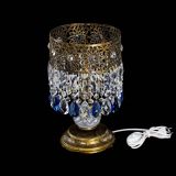 Настольная лампа Восток с пластинками под бронзу Синяя в Самаре