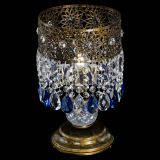 Настольная лампа Восток с пластинками под бронзу Синяя в Самаре