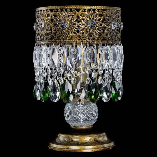 Настольная лампа Восток с пластинками под бронзу Зеленая в Самаре Гусь Хрустальный